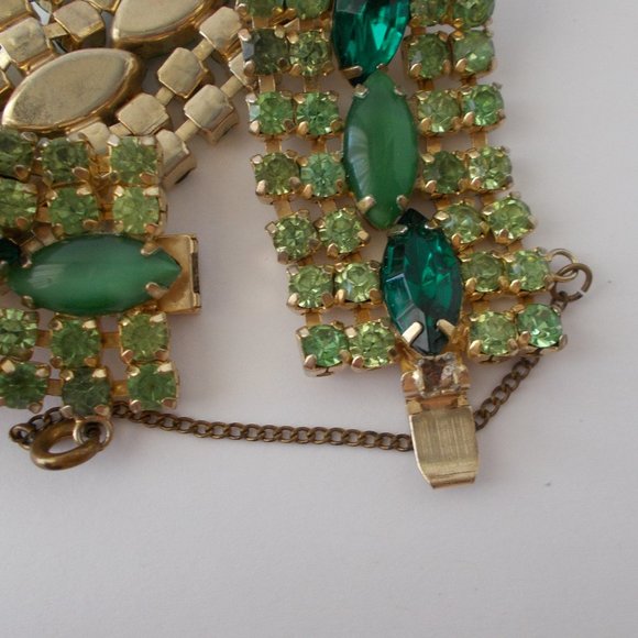 Cuff Bracelet Emerald/Jade/Peridot Colored Sets - Picture 3 of 4